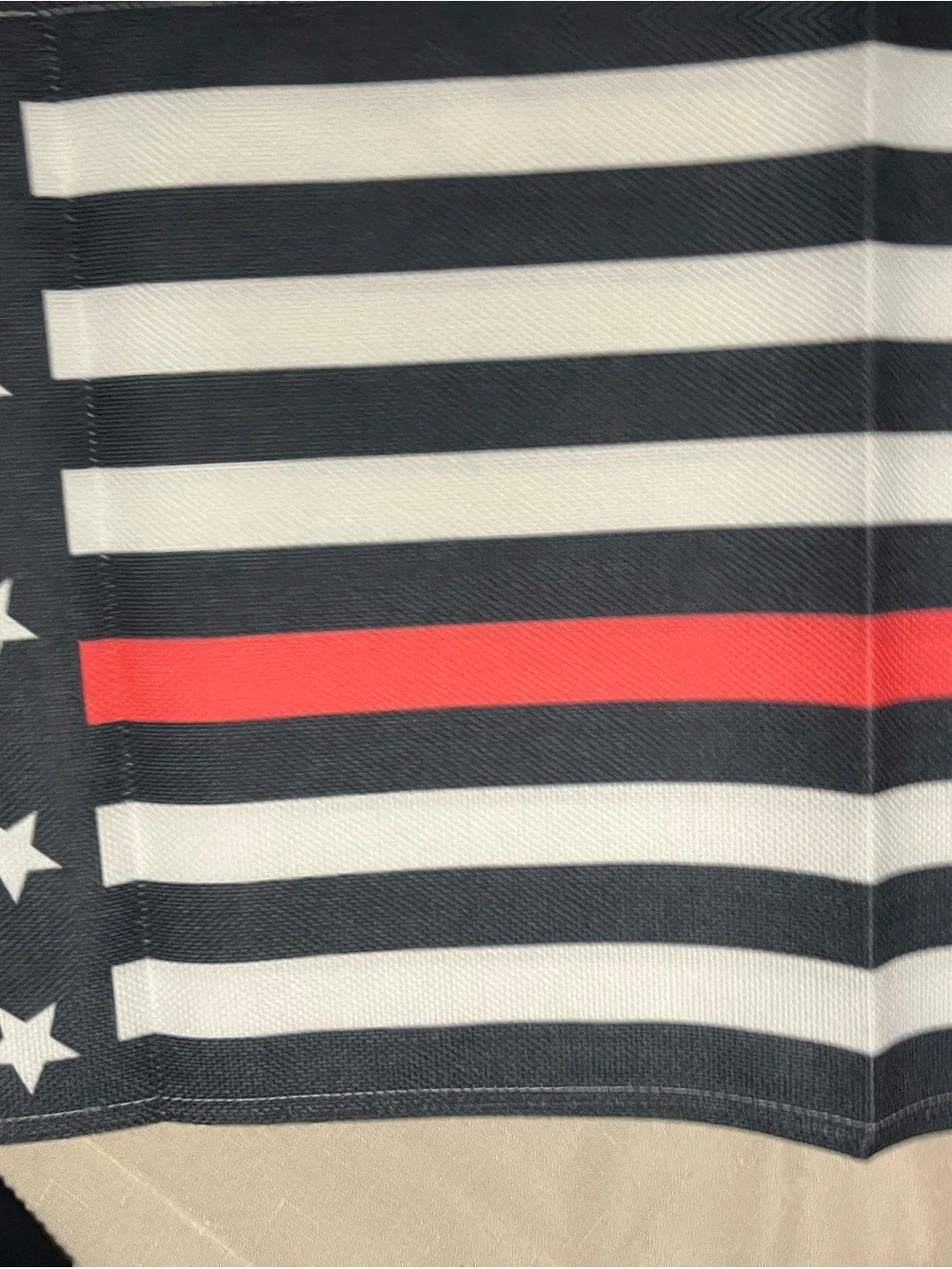 Stars & Stripes Canvas Tote Panel - Navy, White & Red Accent